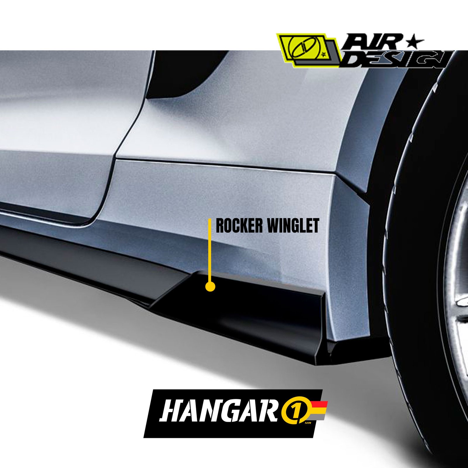 Rocker Winglet Frontal Derecho para Ford Mustang (2015-2020)